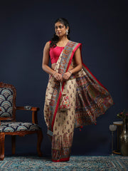 Digital Printed Art Silk Unstitched Suit With Pant & Dupatta