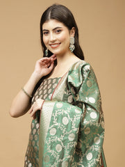 Woven Chanderi Unstitched Suit Piece With Dupatta