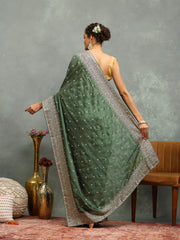 Zari Embroidered Tussar Saree