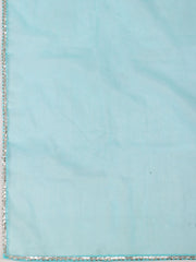 Neck Zari Embroidery Organza Unstitched Suit Piece With Dupatta