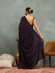 Stone Embroidered Satin Saree