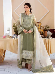 Embroidered Organza Semi Stitched Suit
