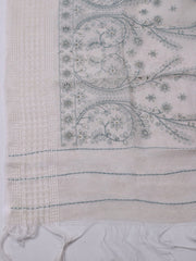 Neck Embroidered Cotton Blend Unstitched Suit With Dupatta