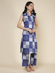 Printed Cotton Blend Kurta With Pants