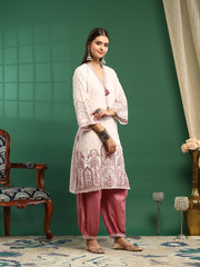 Embroidered Cotton Blend Kurta With Pant & Dupatta