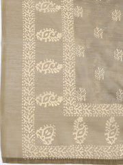 Embroidered Chanderi Unstitched Suit With Dupatta