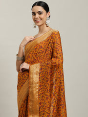 Digital Printed Cotton Blend Woven Saree