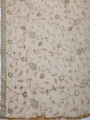 Embroidered Tissue Unstitched Suit With Pant & Dupatta