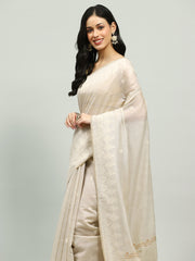 Embroidered Border Booti Art Silk Saree