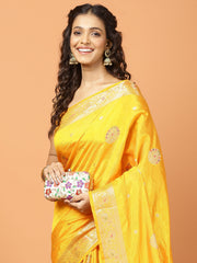 Plain Zari Border Art Silk Woven Saree