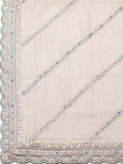 Embroidered Tissue Unstitched Suit With Pant & Dupatta