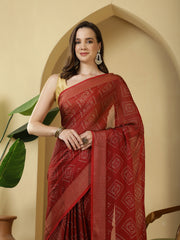 Digital Printed Chiffon Saree