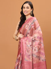 Digital Floral Printed Handloom Saree