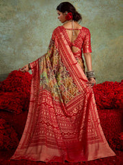 Abstract Print Georgette Saree