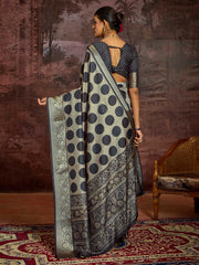 Check Printed Art Silk Saree