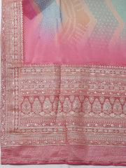 Embroidered Tissue Unstitched Kurta With Pant & Dupatta