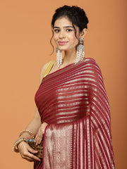 Zari Border Woven Georgette Saree