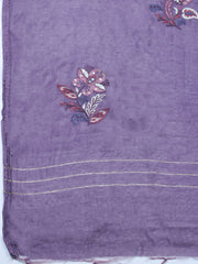 Embroidered Muslin Unstitched Suit With Pant & Dupatta