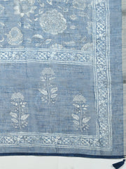 Printed Cotton Blend Unstitched Suit With Pant Dupatta