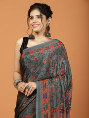 Digital Printed Crepe Woven Saree
