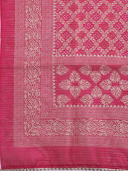 Embroidered Chanderi Unstitched Suit With Dupatta