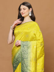 Zari Border Booti Art Silk Woven Saree