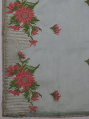 Neck Embroidered Chanderi Unstitched Suit With Dupatta