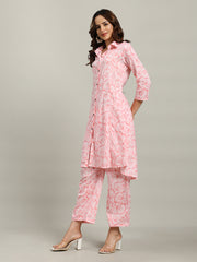 Printed Cotton Blend Kurta With Pants
