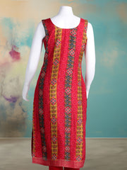 Embroidered Art Silk Kurta With Pant & Dupatta