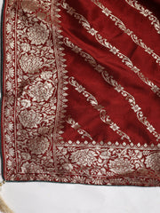 Zari Embroidered Chanderi Unstitched Suit With Dupatta