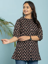 Printed Cotton Blend Short Kurti