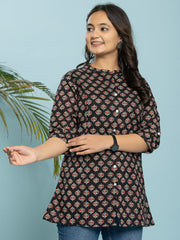 Printed Cotton Blend Short Kurti
