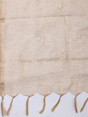 Neck Embroidered Linen Unstitched Suit With Dupatta