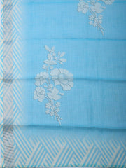 Embroidered Linen Blend Unstitched Suit With Pant & Dupatta