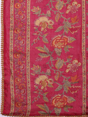 Embroidered Cotton Blend Unstitched Suit With Pant & Dupatta