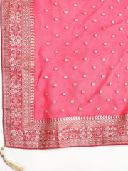 Neck Embroidered Georgette Unstitched Suit With Dupatta