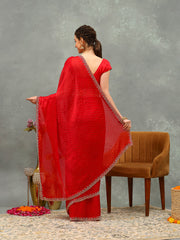 Embroidered Chiffon Saree