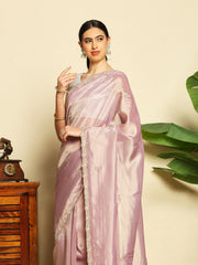 Thread Embroidered Work Tissue Saree