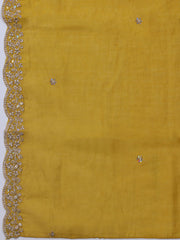 Neck Embroidered Chanderi Unstitched Suit With Dupatta