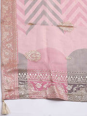 Embroidered Tissue Unstitched Suit With Dupatta