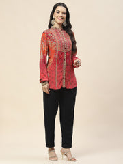 Digital Print Crepe Short Kurta