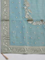 Woven Design Tissue Unstitched Suit With Dupatta