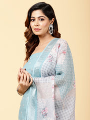 Digital Printed Cotton Unstitched Suit Piece With Dupatta