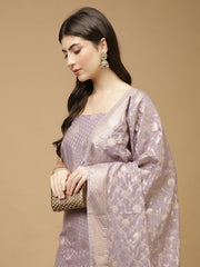 Woven Chanderi Unstitched Suit Piece With Dupatta