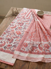 Embellished Cotton Blend Unstitched Suit With Pant & Dupatta