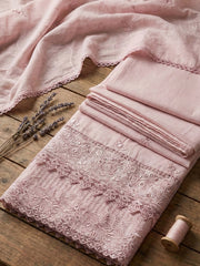 Printed Cotton Blend Unstitched Suit With Pant & Dupatta