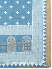 Embroidered Cotton Blend Unstitched Suit With Pant & Dupatta