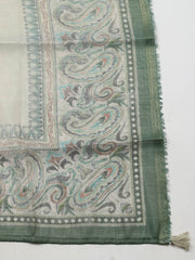 Embroidered Linen Blend Ustitched Suit With Pant & Dupatta