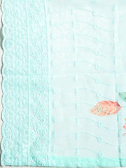 Chikan Work Georgette Unstitched Suit With Dupatta