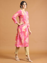 Neck Embroidery Chiffon Kurta